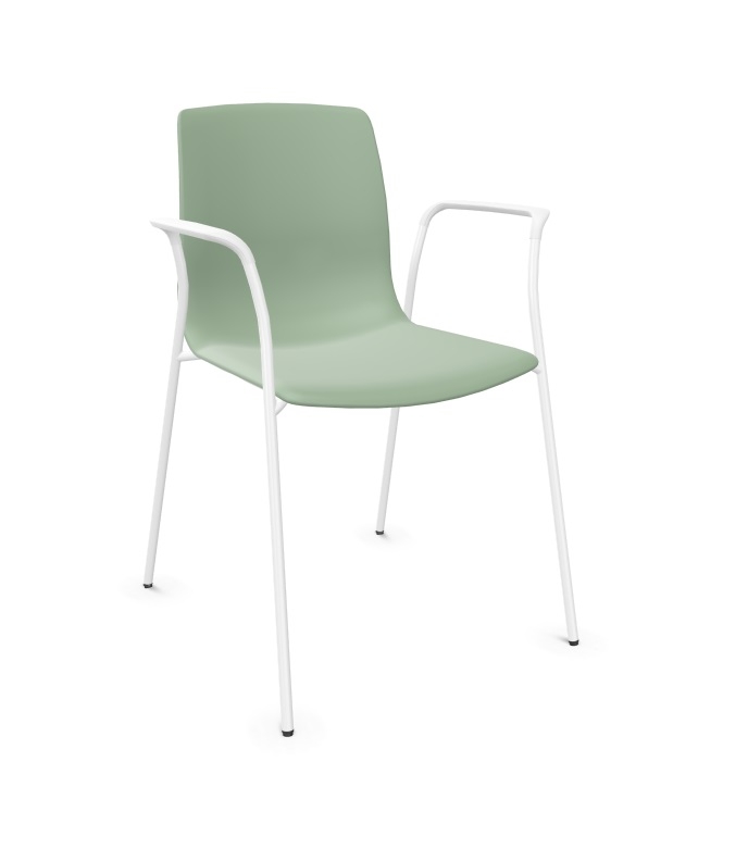 Noom 50 Polypropylene Stackable Chair w/Metal Legs & Closed Arm