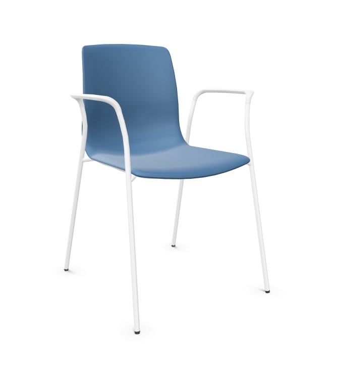 Noom 50 Polypropylene Stackable Chair w/Metal Legs & Closed Arm