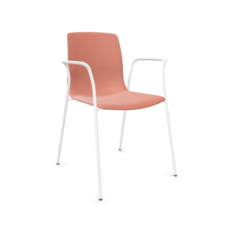 Noom 50 Polypropylene Stackable Chair w/Metal Legs & Closed Arm