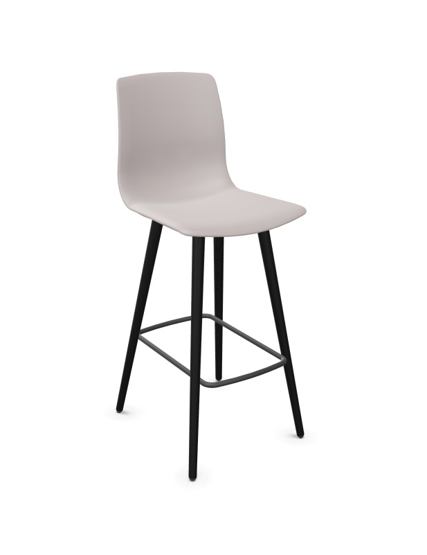 Noom 50 Polypropylene Armless Bar Stool w/Wood Legs