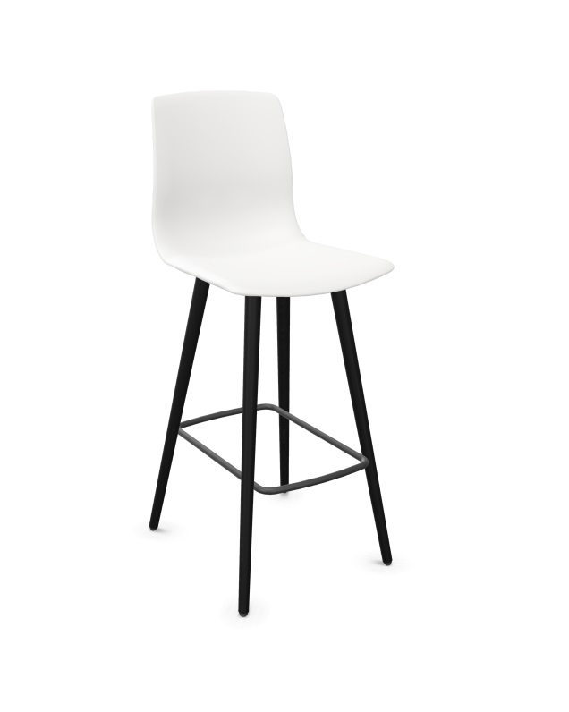 Noom 50 Polypropylene Armless Bar Stool w/Wood Legs