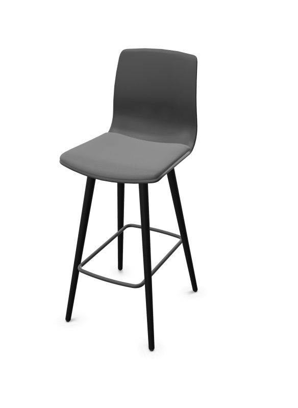 Noom 50 Polypropylene Armless Bar Stool w/Wood Legs