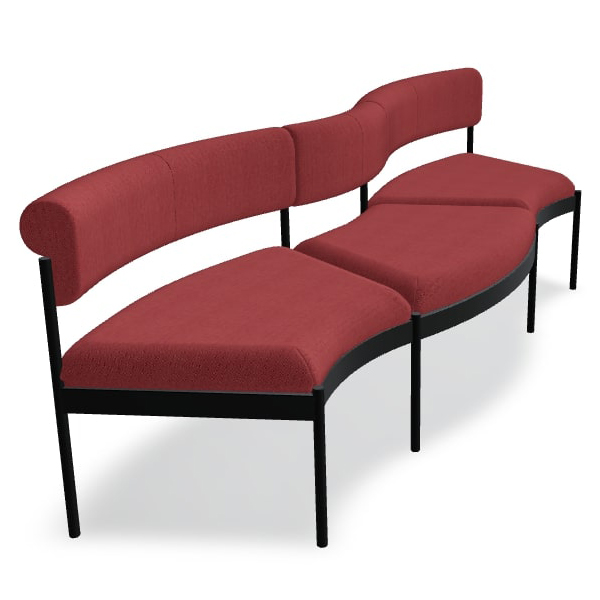 Nora Fabric/Metal Wavy Seating Office Bench