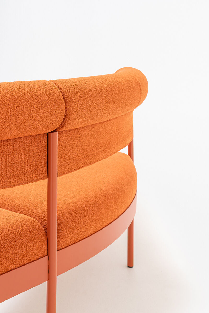 Nora Fabric/Metal Wavy Seating Office Bench