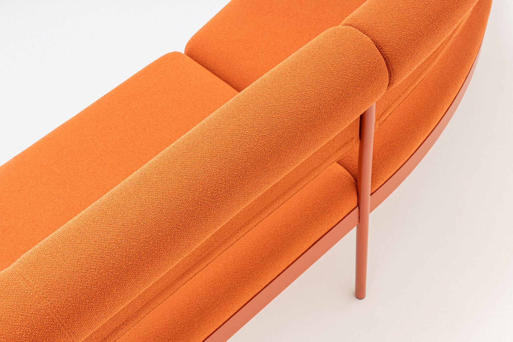 Nora Fabric/Metal Wavy Seating Office Bench