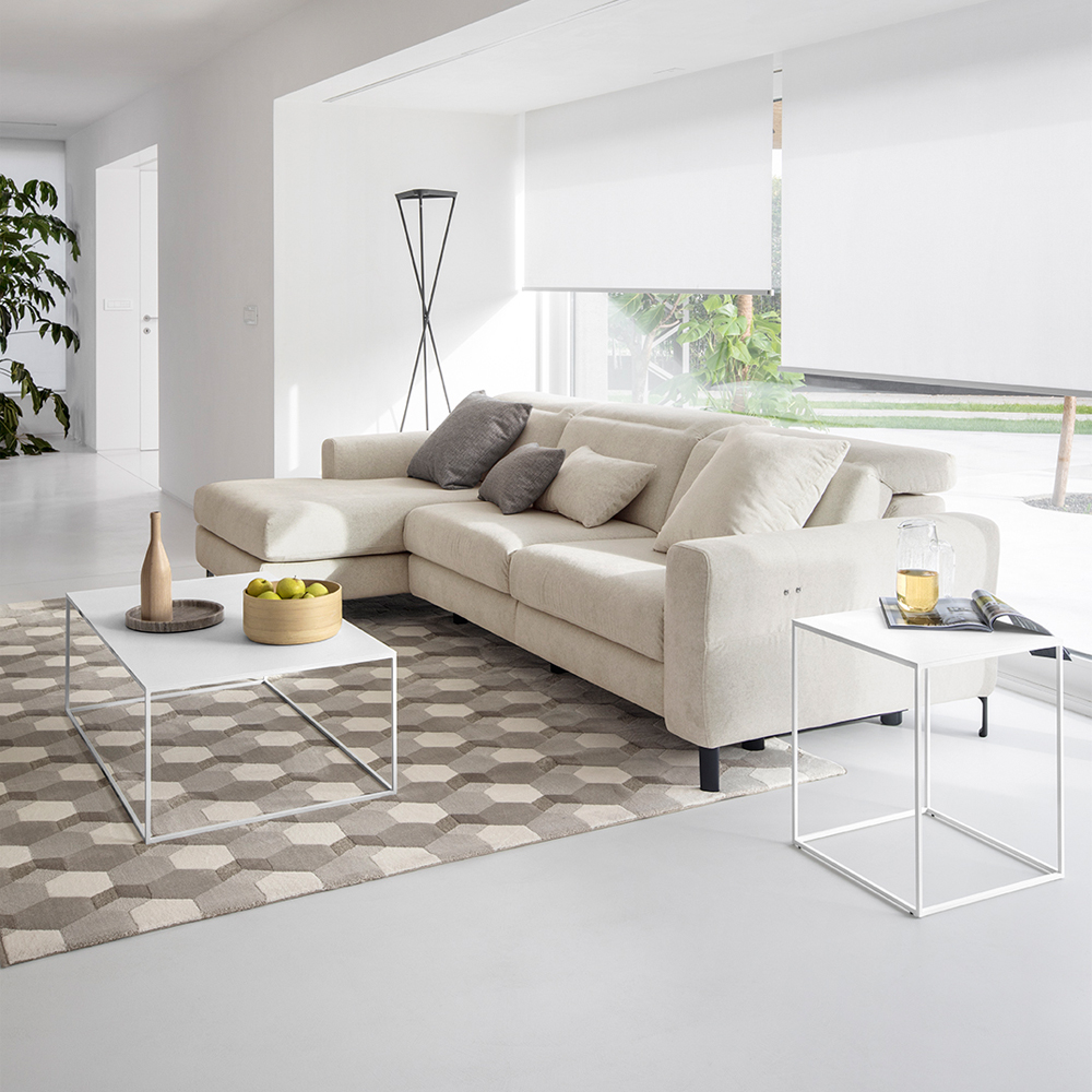 Cementino Polypropylene/Polyester 3D Geometric Pattern Rug