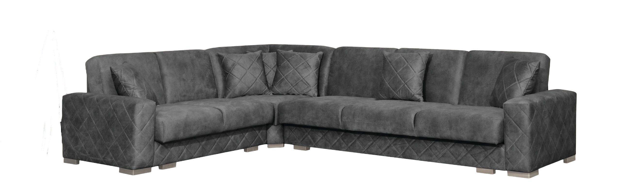 Norman L-Shaped Fabric Convertible Storage Sectional Sofa