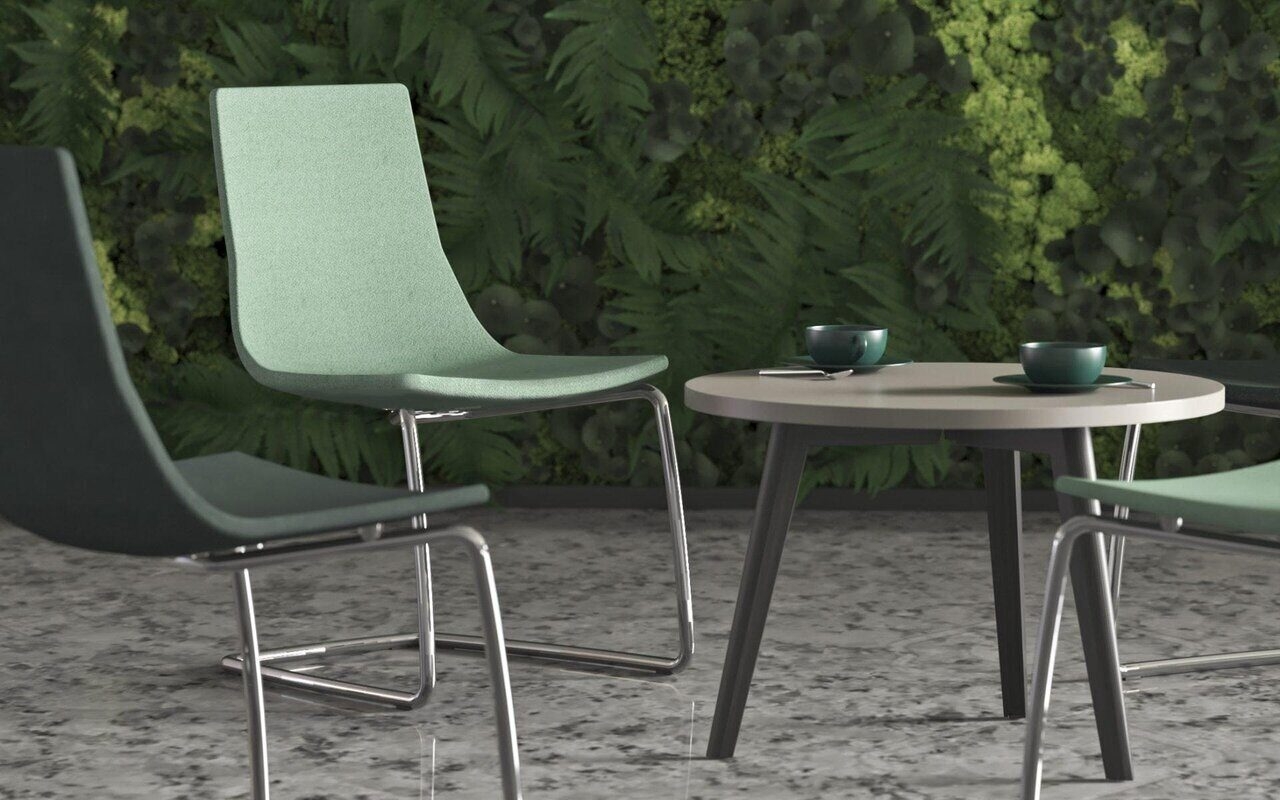 North Cape Low Back Armless Meeting Chair, Cantilever Steel Frame Base