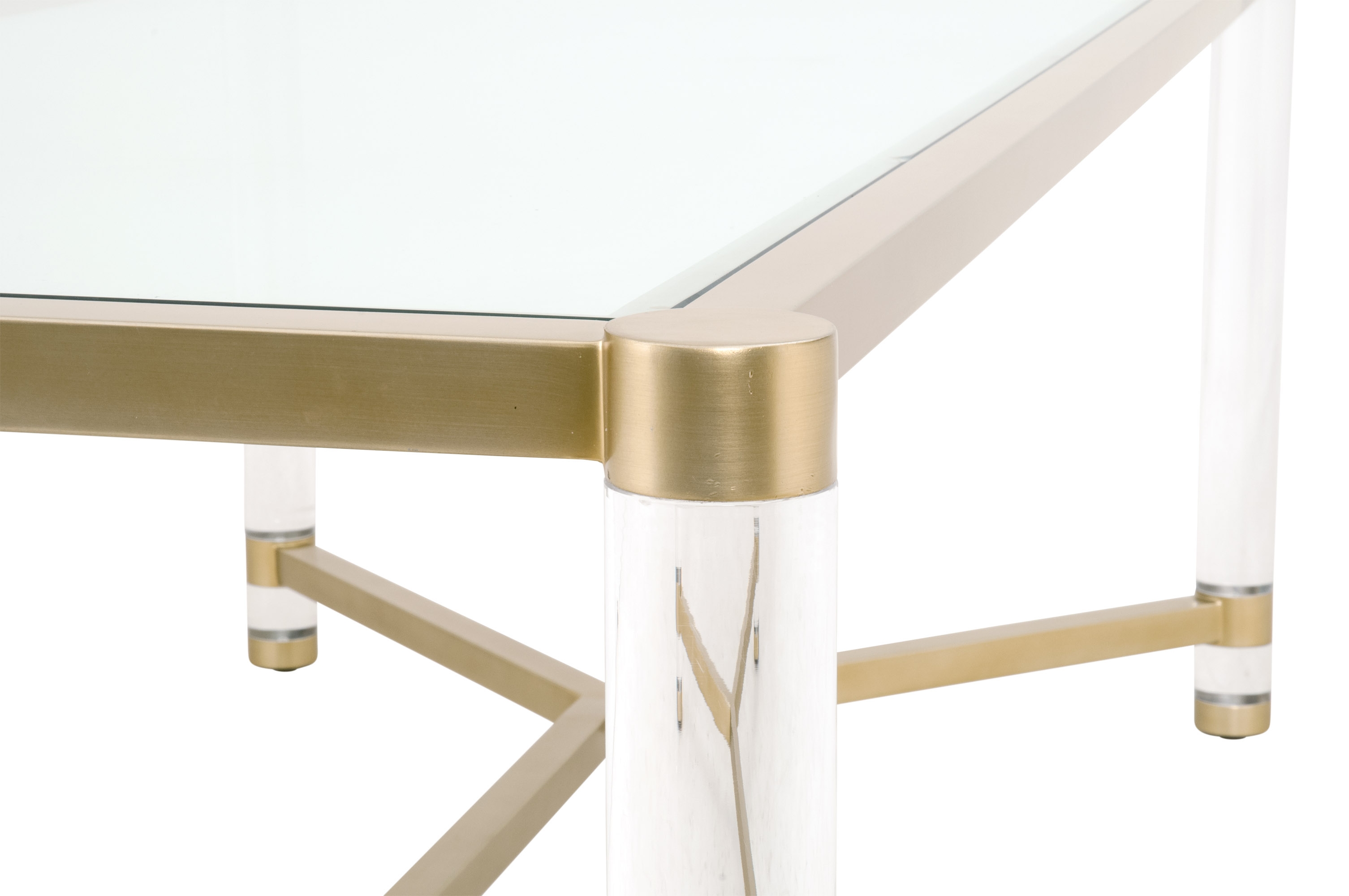 Nouveau Glass/Steel/Acrylic Rectangular Dining Table