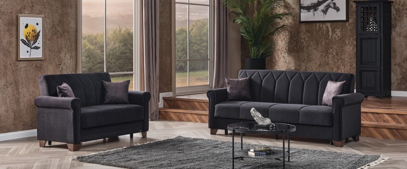 Nova Microfiber Convertible Loveseat