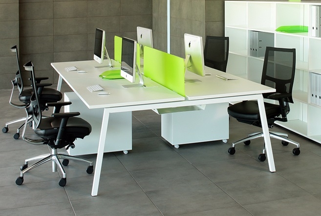 Nova A 94.4" Office 4-Desk Bench w/Metal Frame