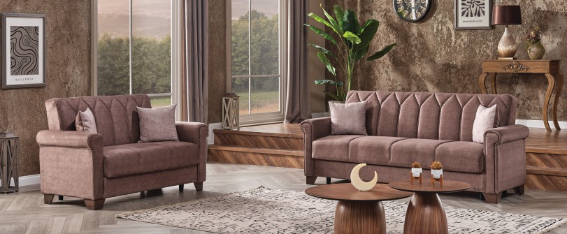 Nova Microfiber Convertible Loveseat