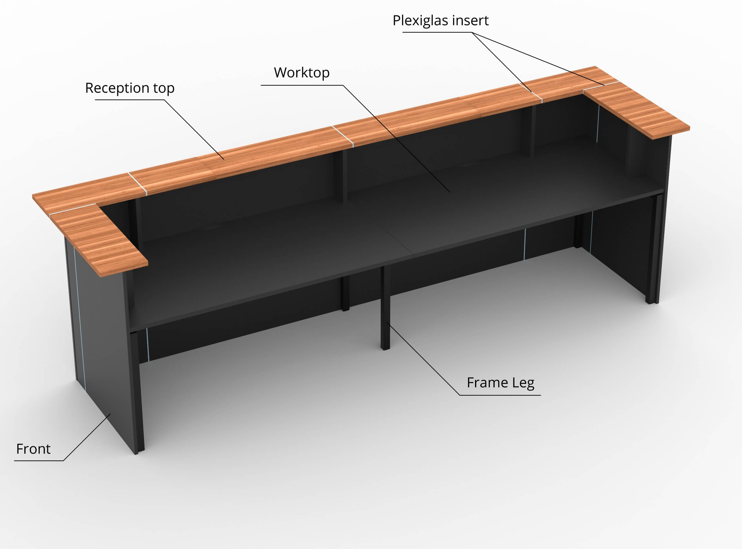 Nova 137" Straight 2-Person Reception Desk Information