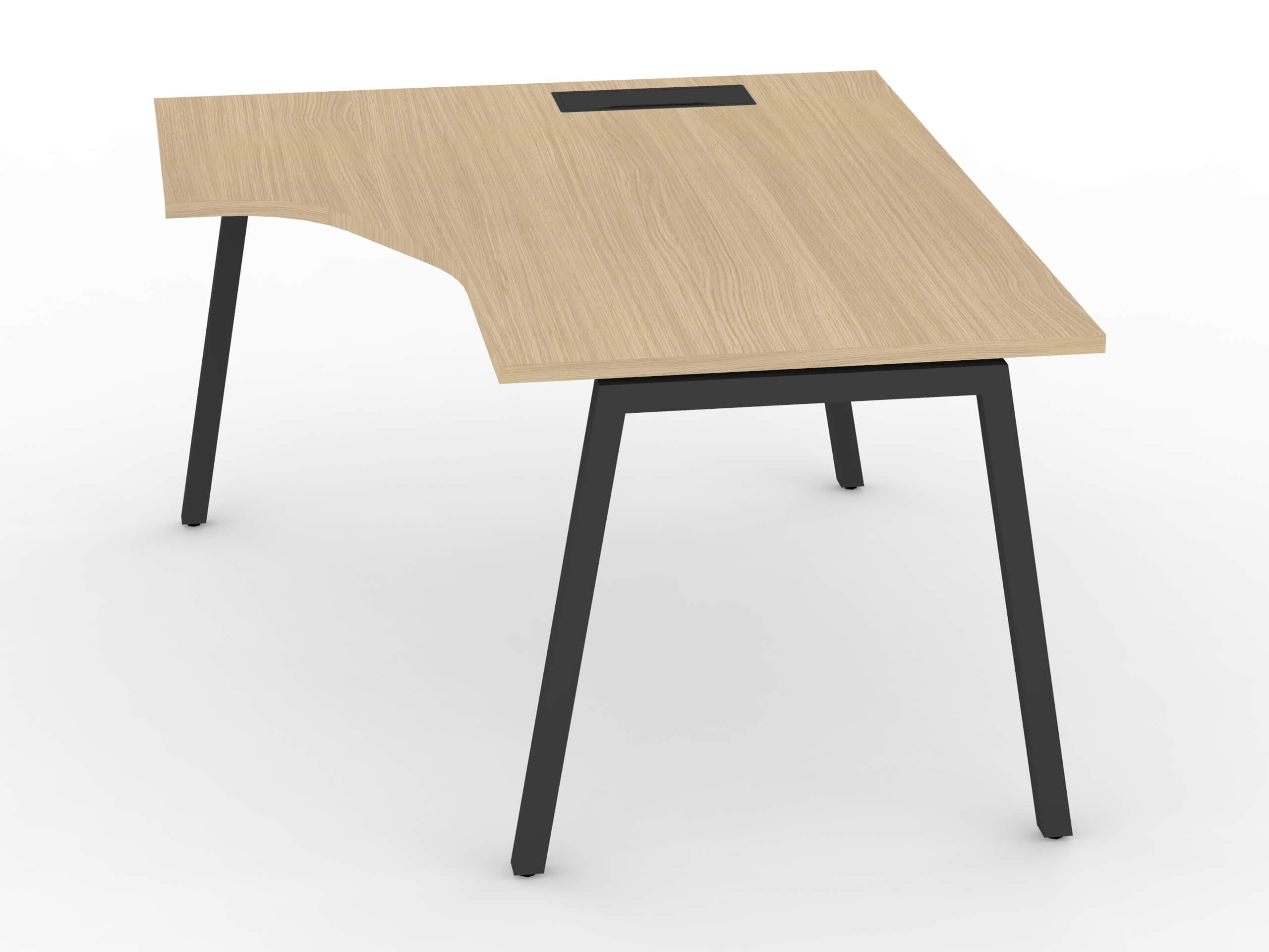 Nova Crescent Office Desk with dark grey metal frame