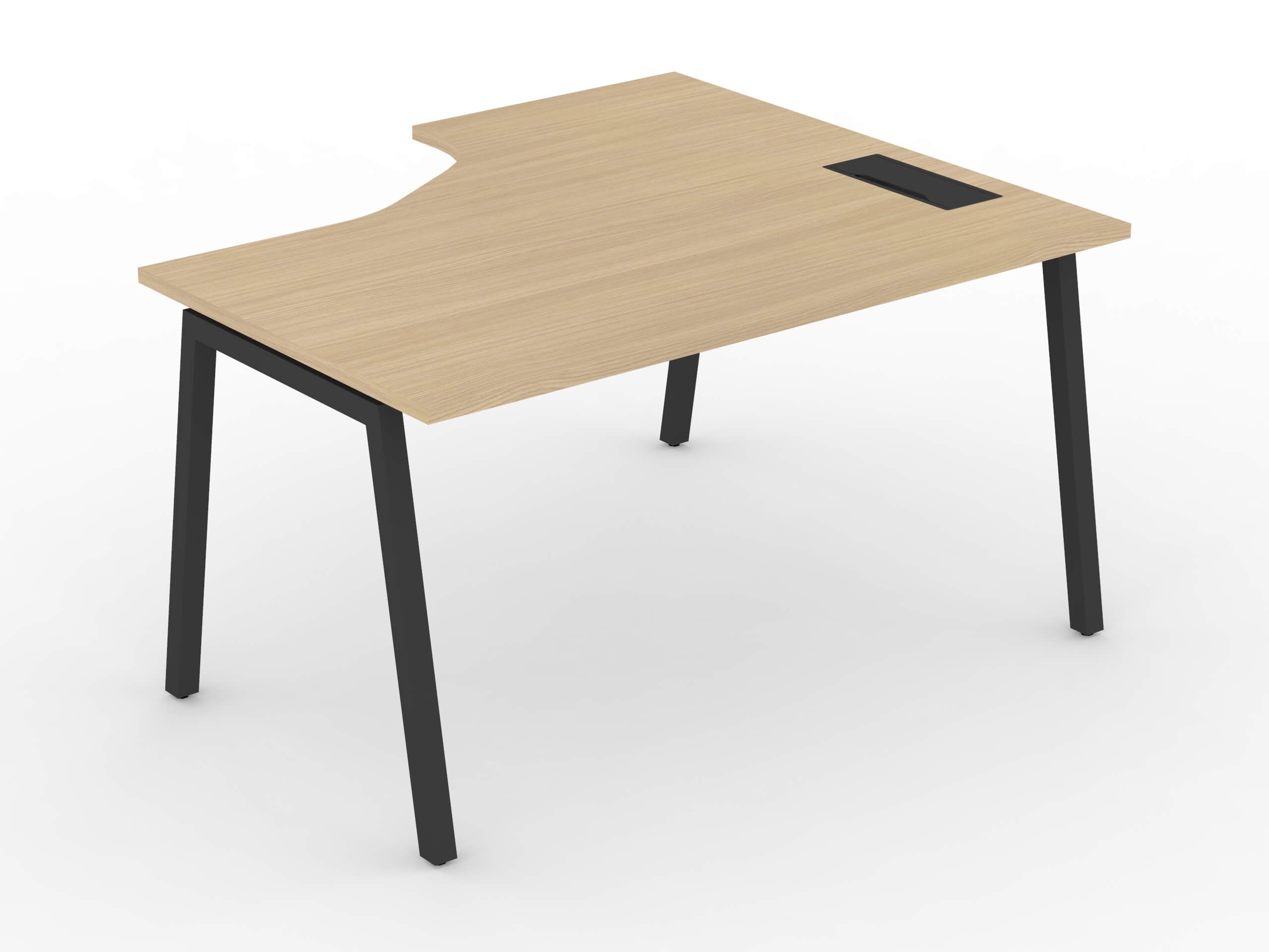 NARBUTAS Nova Crescent Office Desk with black metal frame