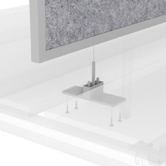 Nova Fabric Desk Screen w/Metal Frame for HPL 55.1" 2-Desk Bench (w/Metal Fittings)