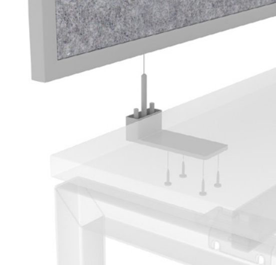 Nova Fabric 47.2" Desk Screen w/Metal Frame for Single Desk (w/Metal Fittings)