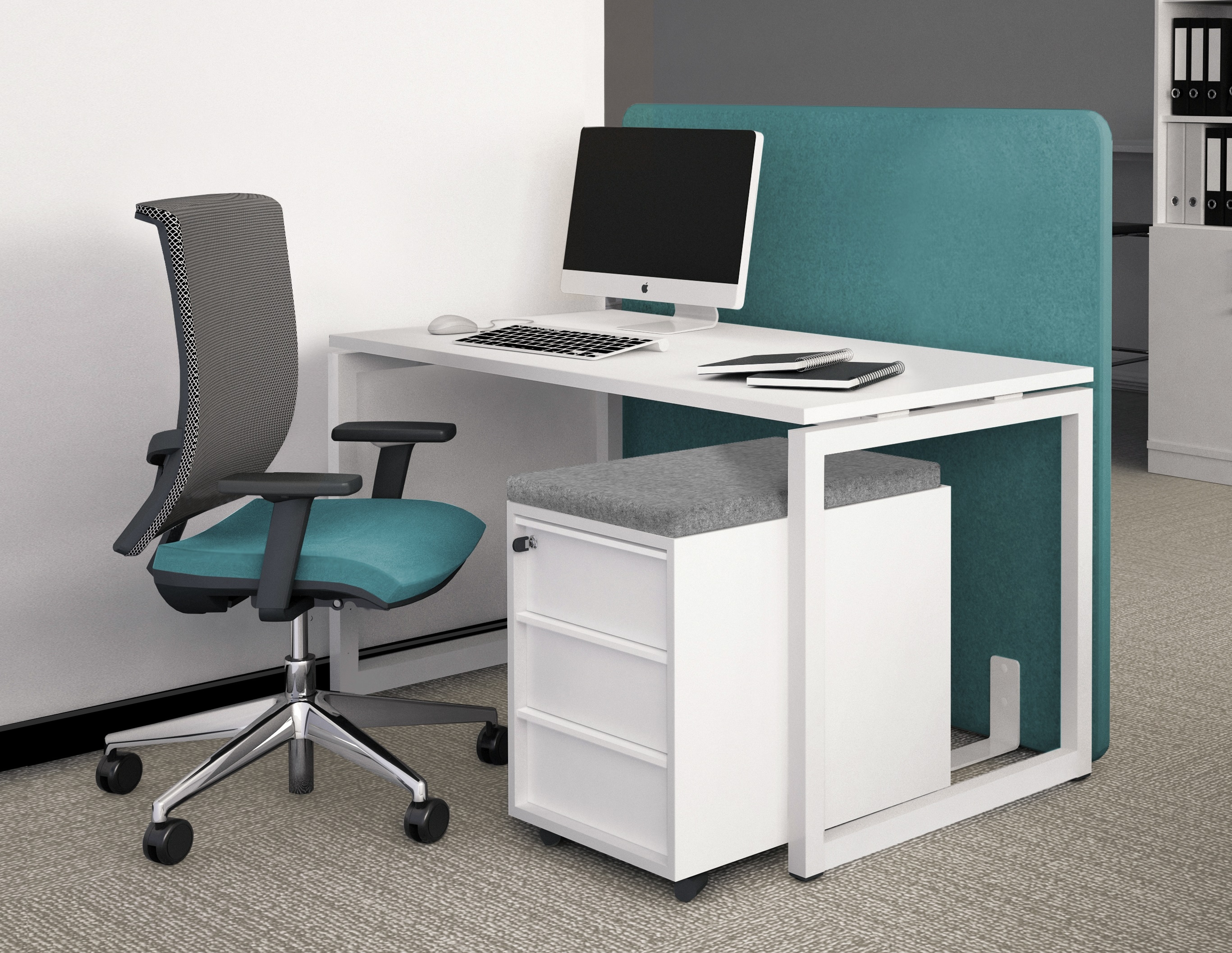 Nova O 47.2" Straight Office Desk w/Metal Frame