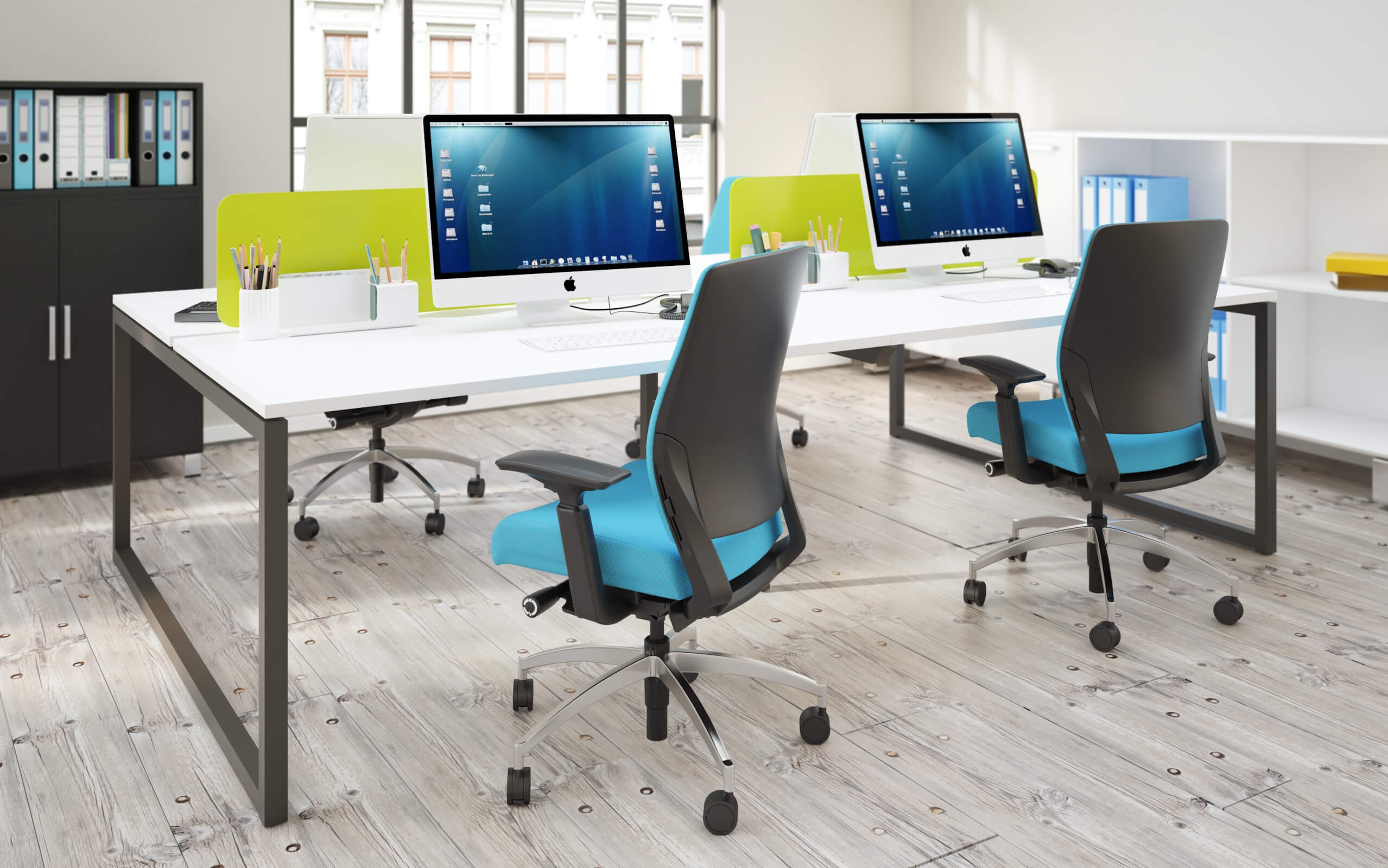 WRS Nova O 125.8" Office 4-Desk Bench