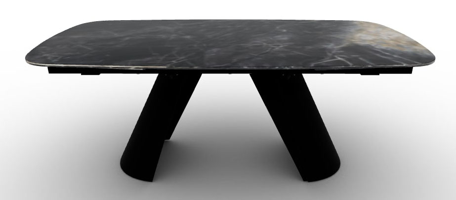 Apian W78.7-inch Ceramic/Metal Customizable Extendable Elliptical Dining Table