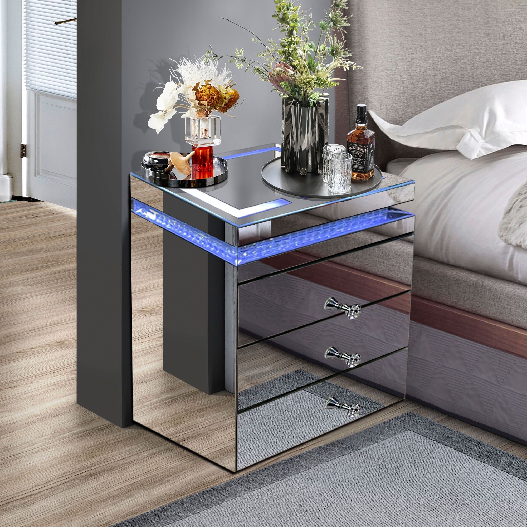 Timeless Smart Nightstand with LED Lights & Wireless Charging