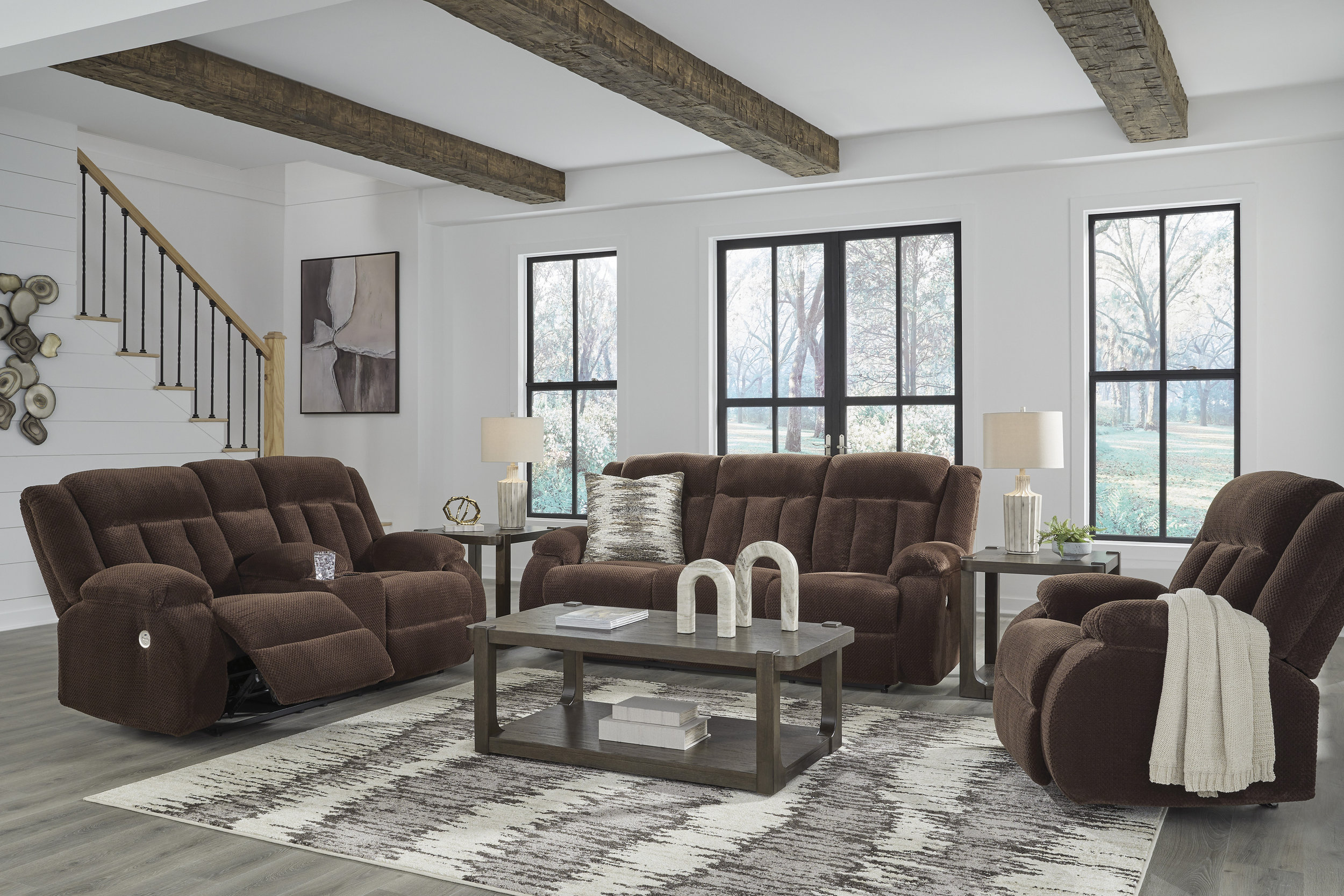 Observation Fabric Recliner Living Room Set