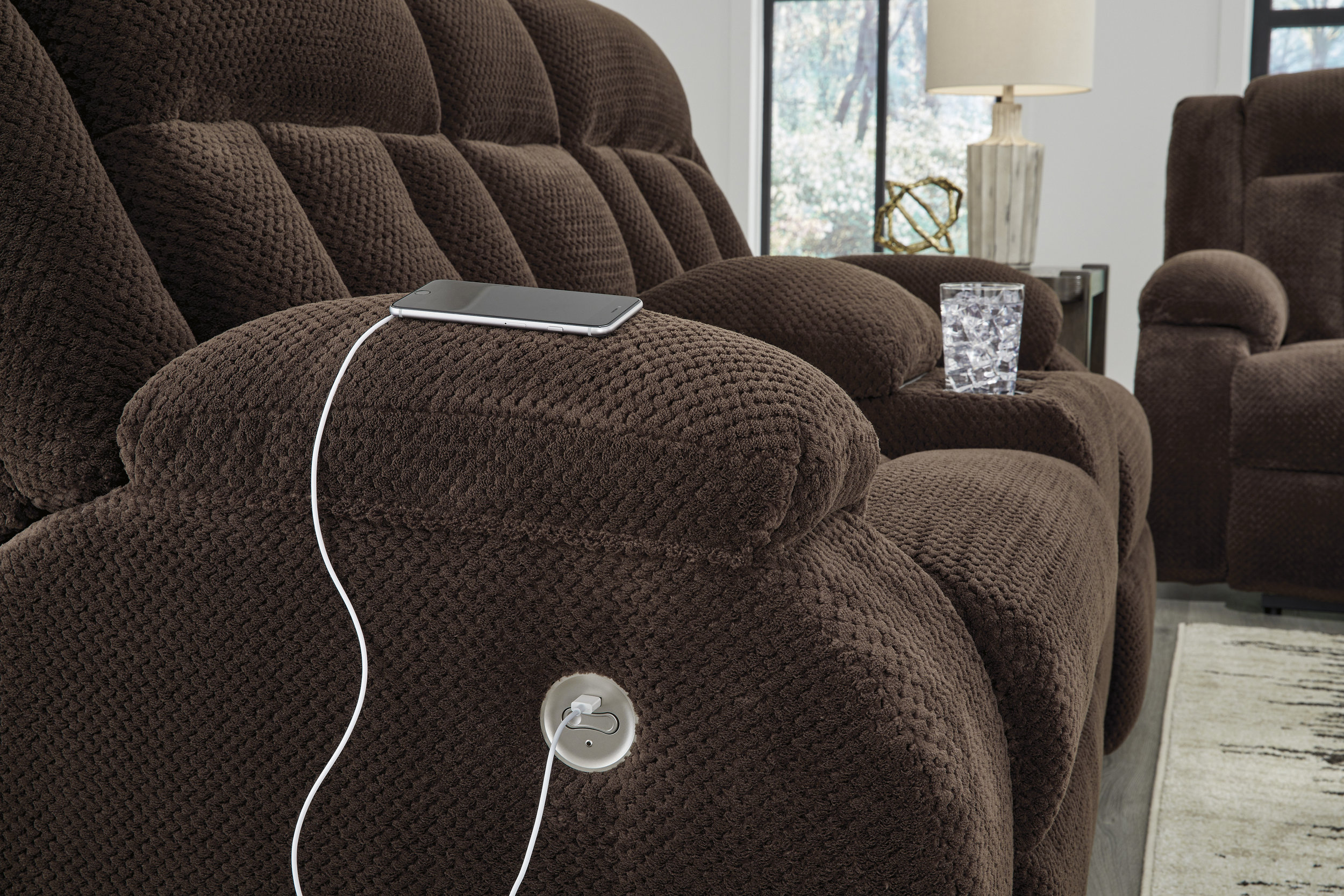 Observation Fabric Recliner Living Room Set