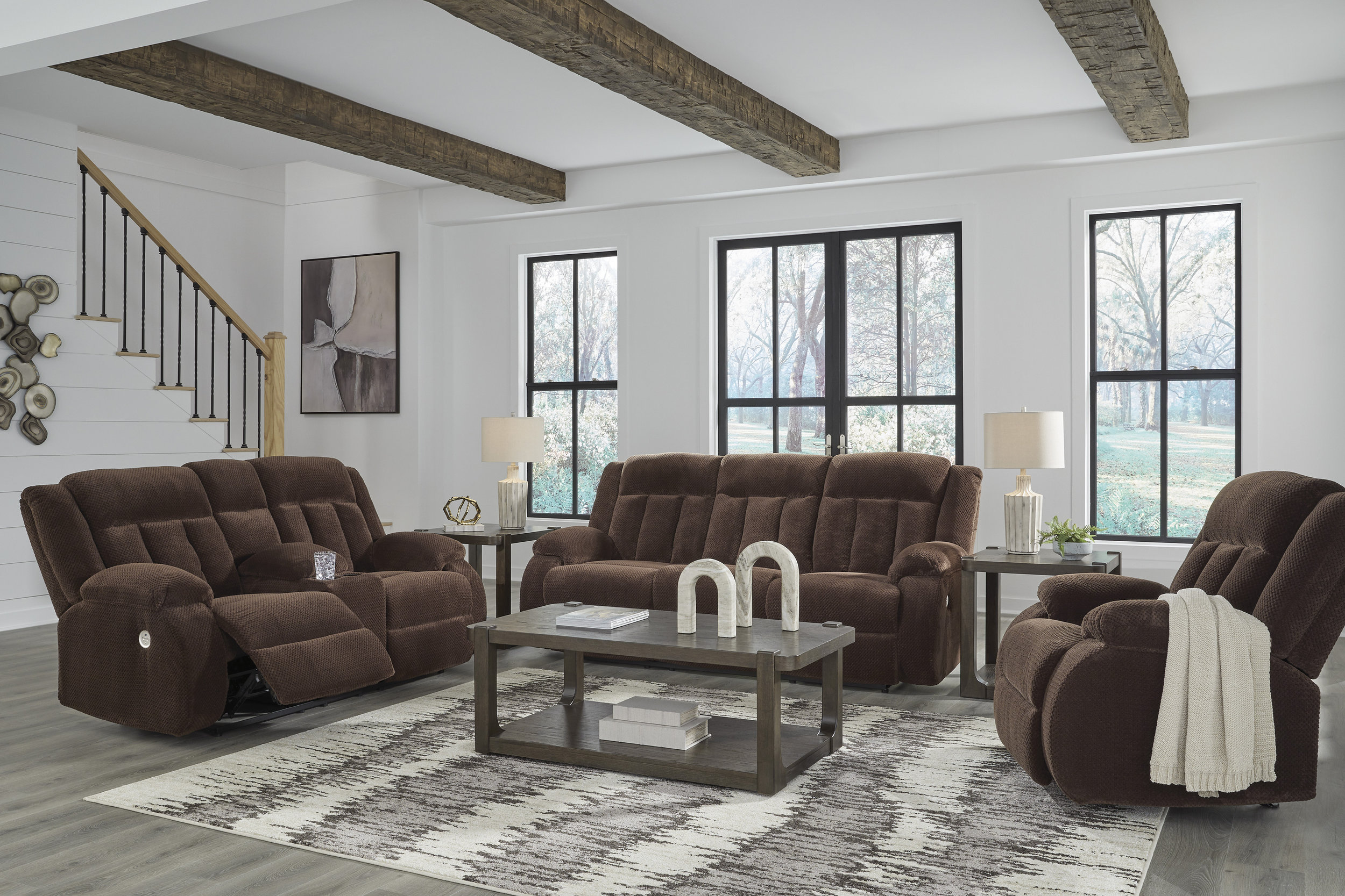 Observation Fabric Recliner Living Room Set