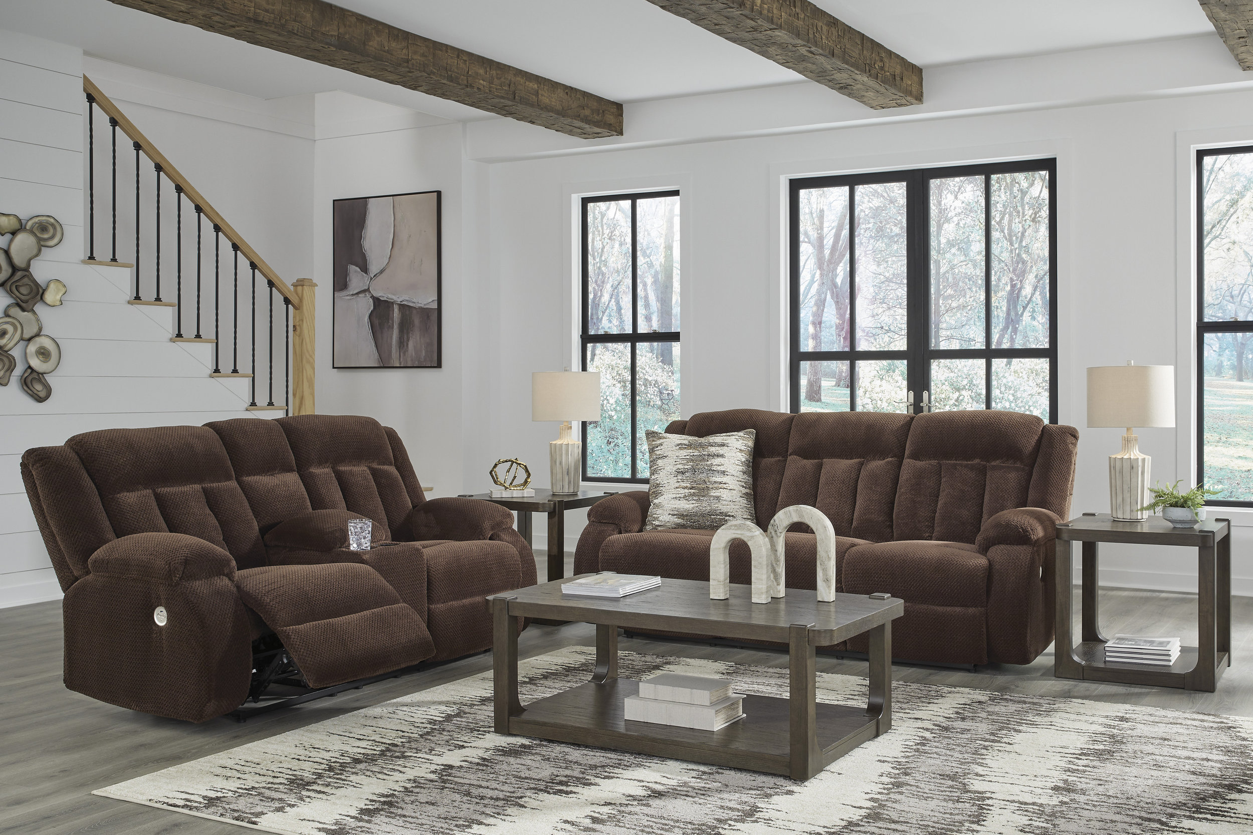Observation Fabric Recliner Living Room Set