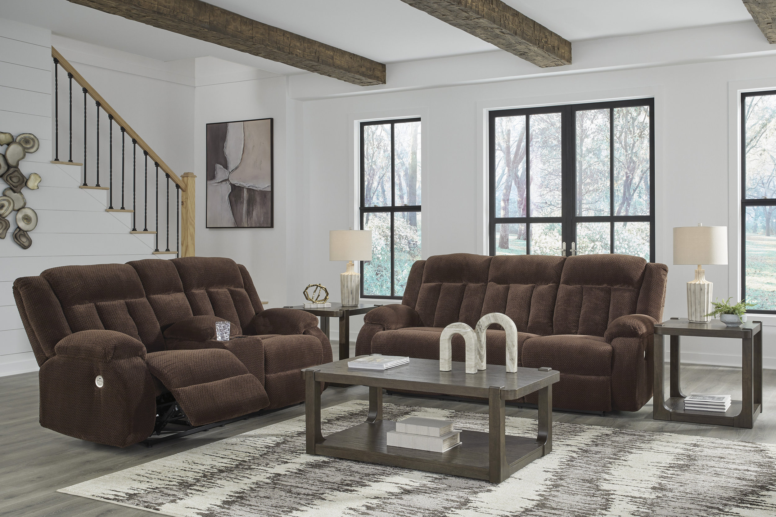 Observation Fabric Recliner Living Room Set