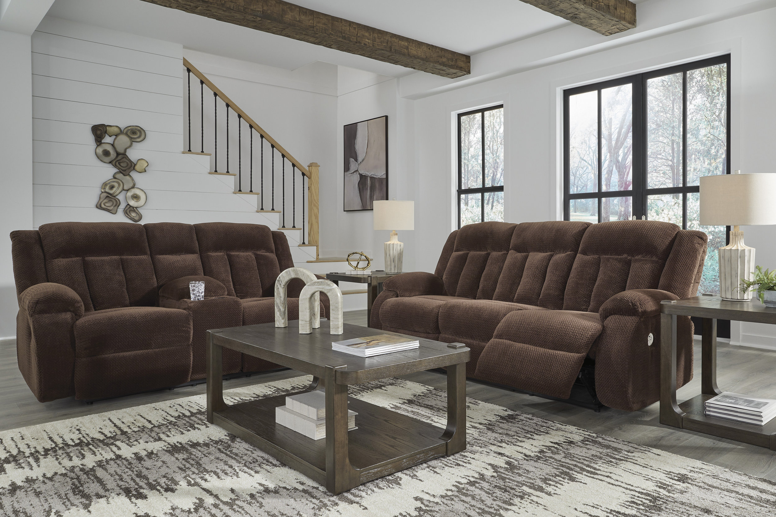 Observation Fabric Recliner Living Room Set