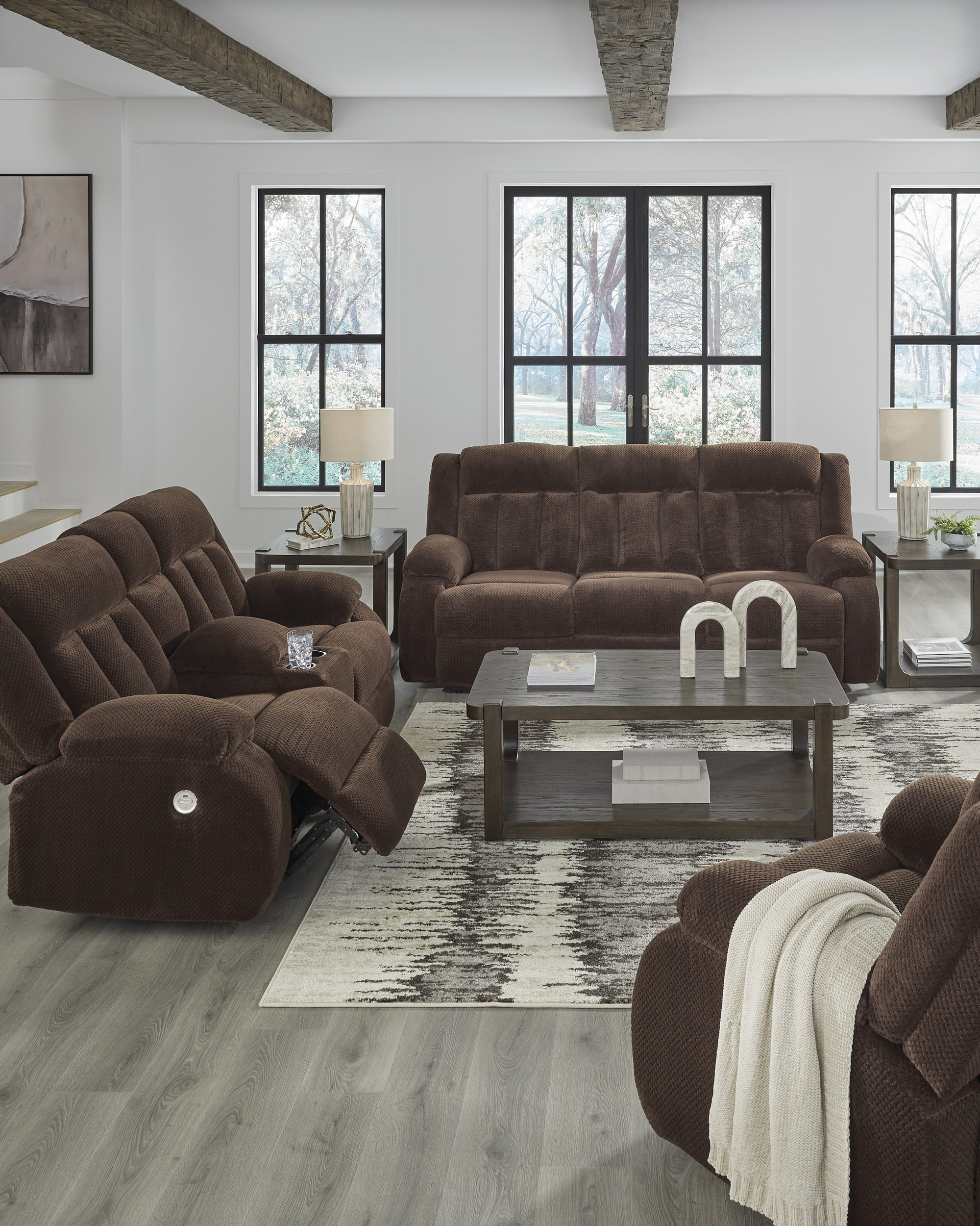 Observation Fabric Recliner Living Room Set