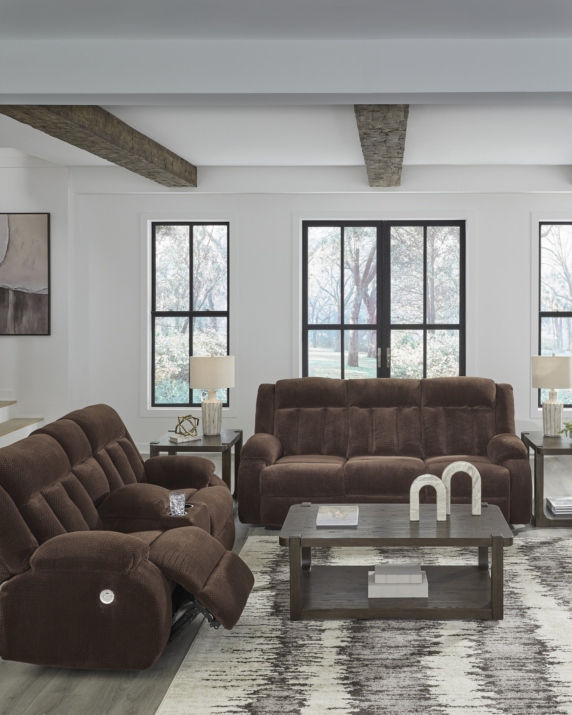 Observation Fabric Recliner Living Room Set