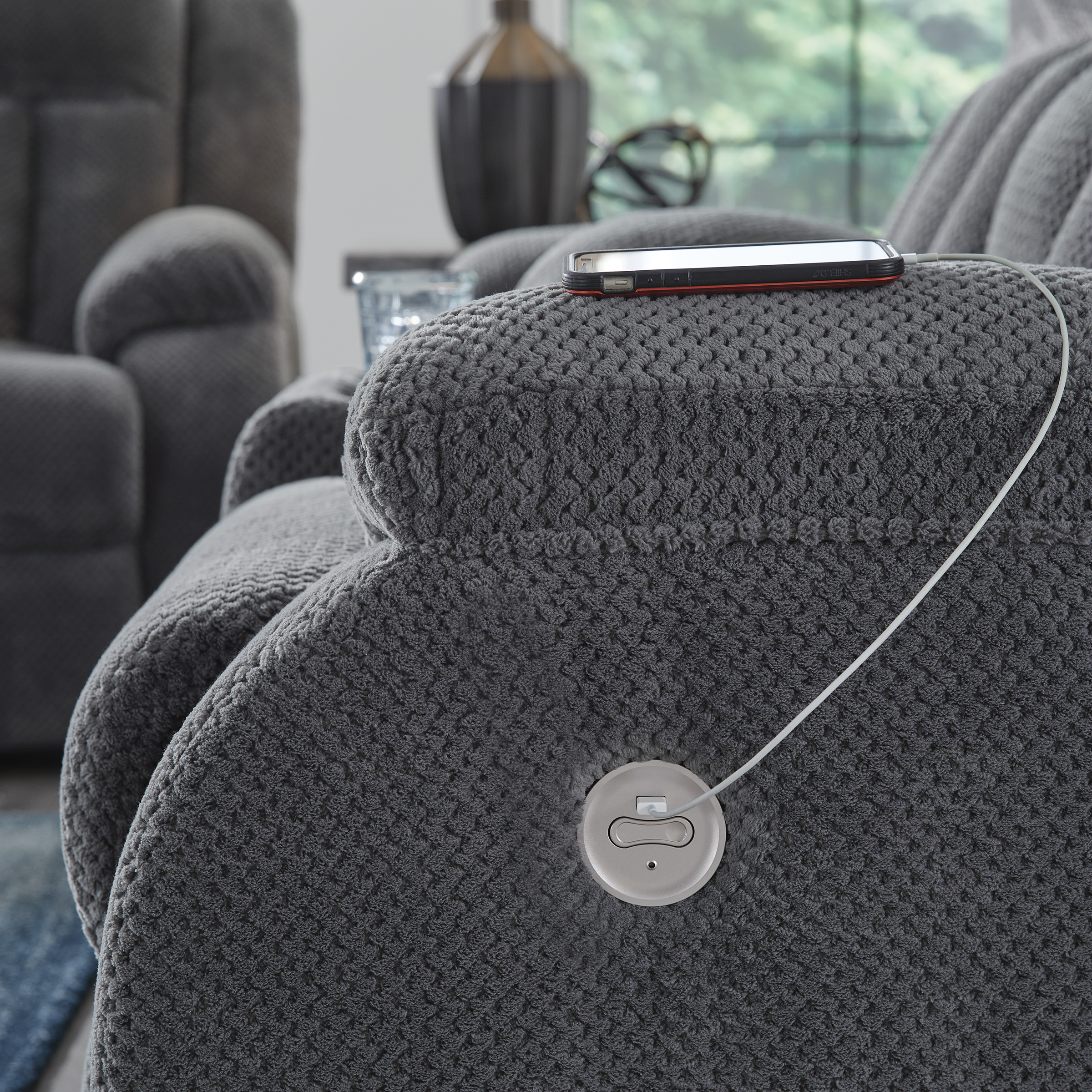 Observation Fabric Recliner Living Room Set