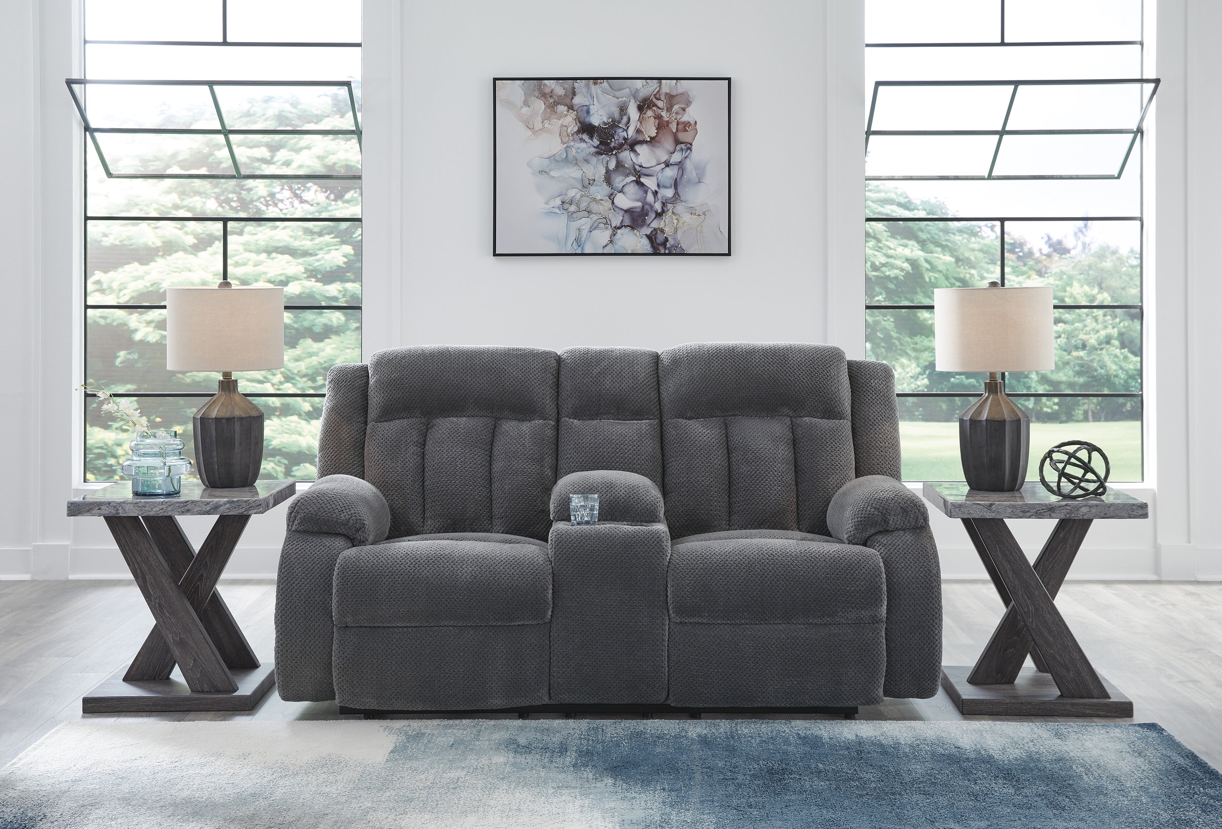 Observation Fabric Recliner Living Room Set
