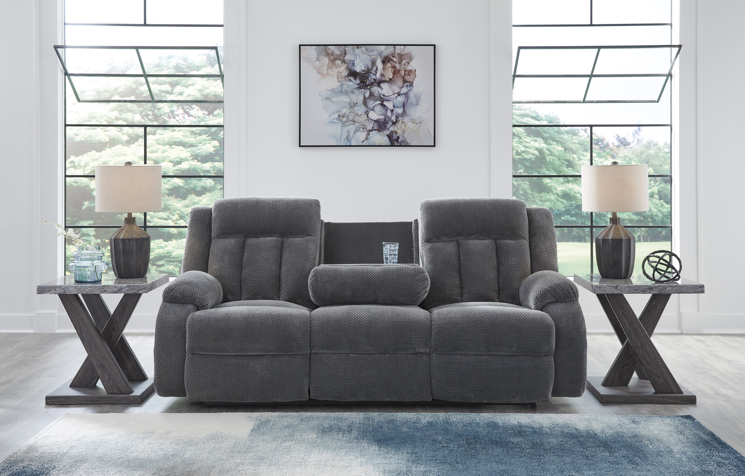 Observation Fabric Recliner Living Room Set