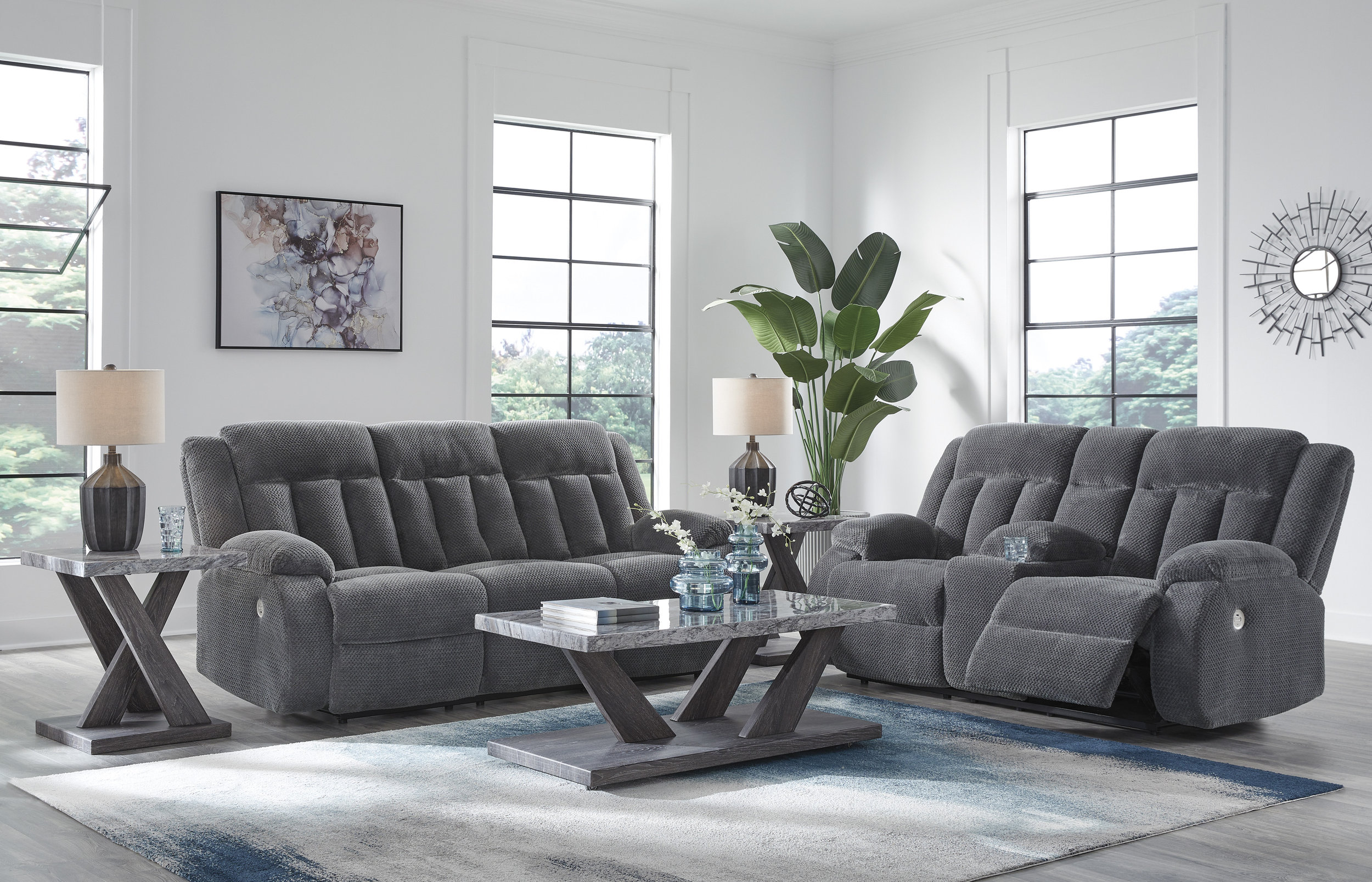 Observation Fabric Recliner Living Room Set