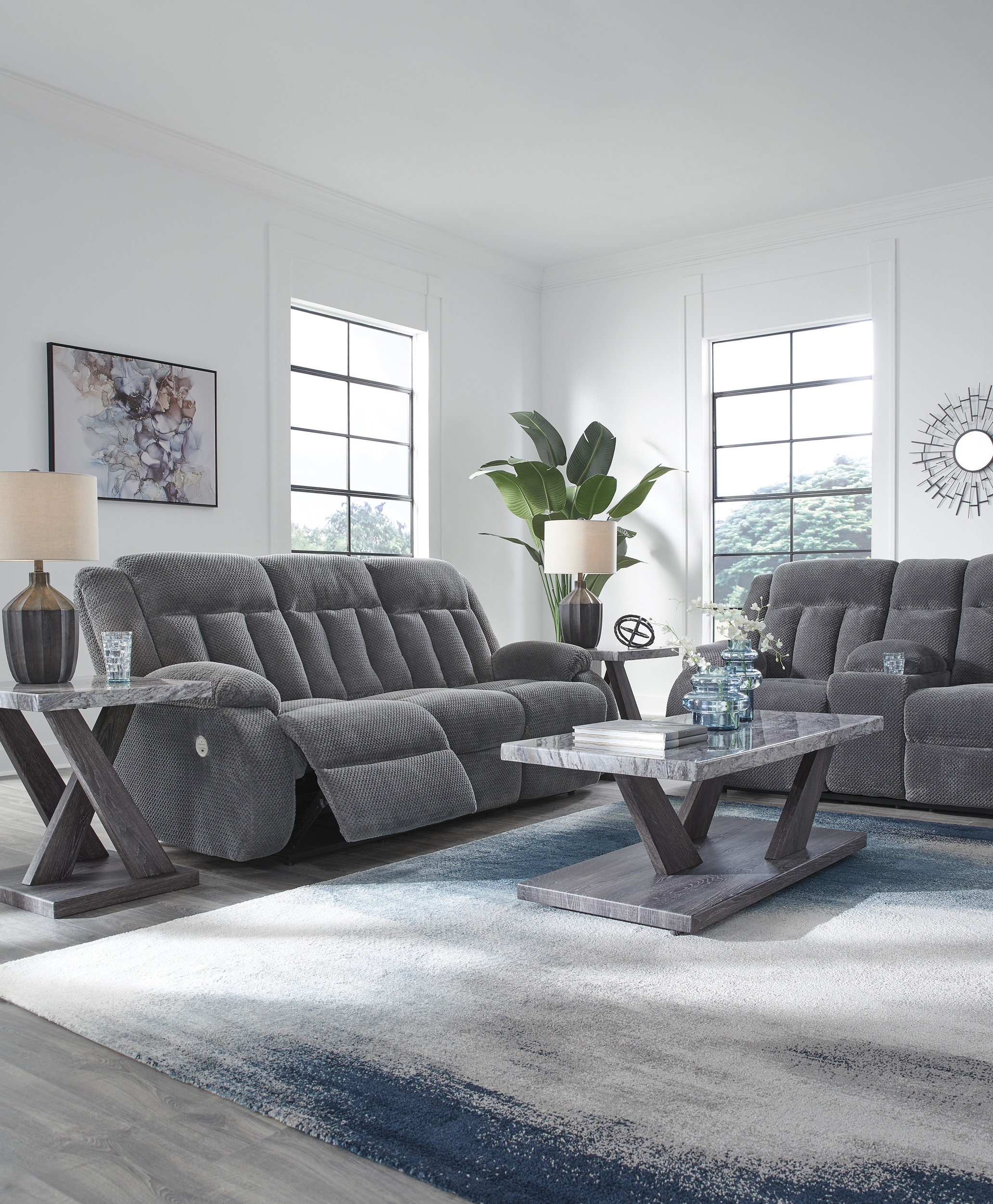 Observation Fabric Recliner Living Room Set