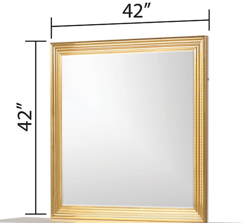 Obsession Square Wood Veneer Mirror with LED Lighting
