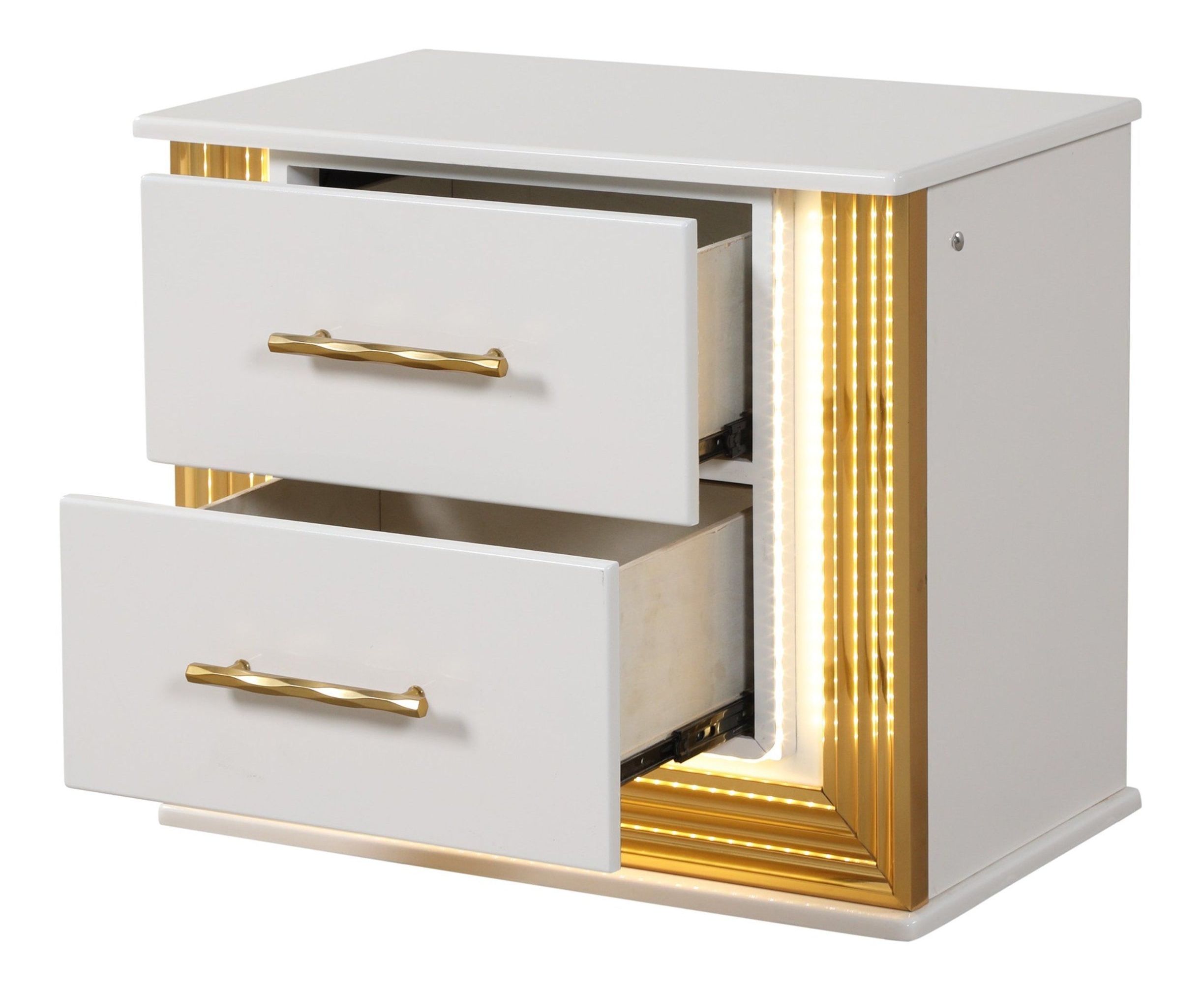 Obsession 2-Drawer Wood Veneer Nightstand with LED Lighting