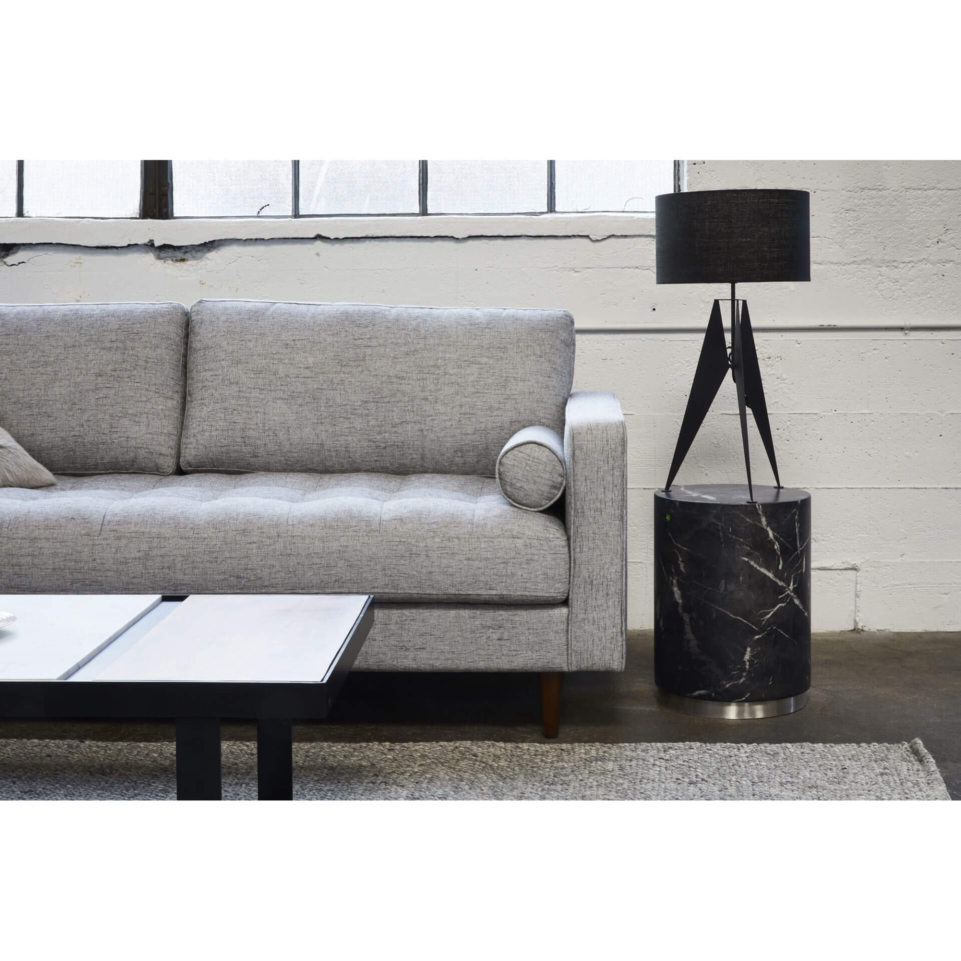 Raven Iron/Linen Table Lamp by MOE'S