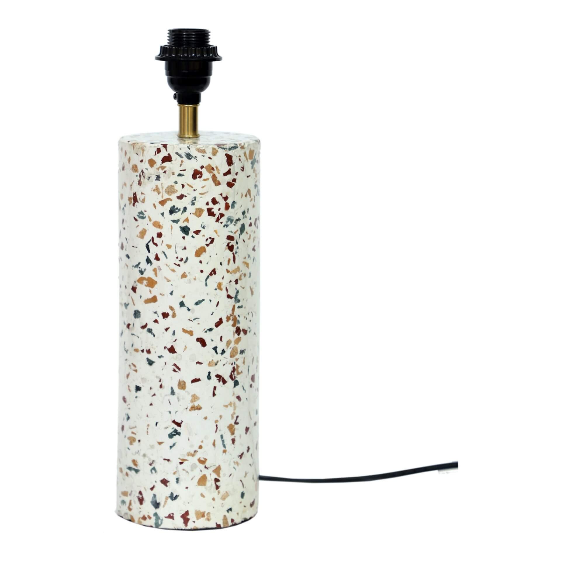 Terrazzo Cylinder Concrete/Iron/Cotton Table Lamp by MOE'S