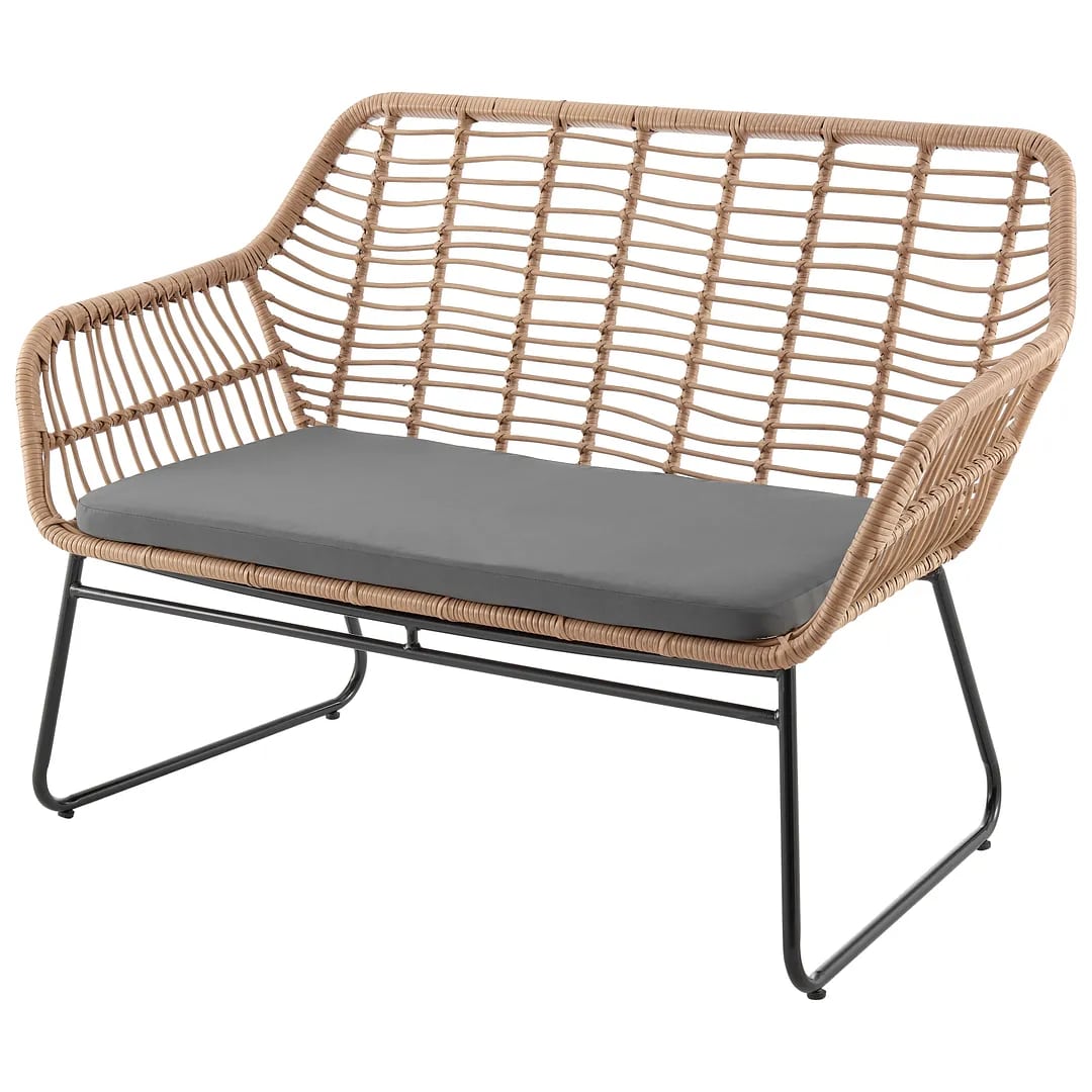 Antibes 2.0 Steel Rattan 4-Piece Patio Conversation Set w/Cushions