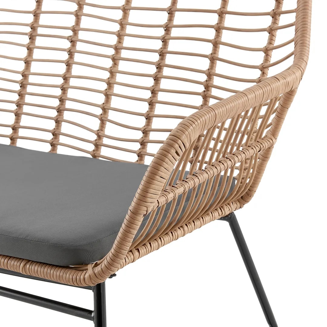 Antibes 2.0 Steel Rattan 4-Piece Patio Conversation Set w/Cushions