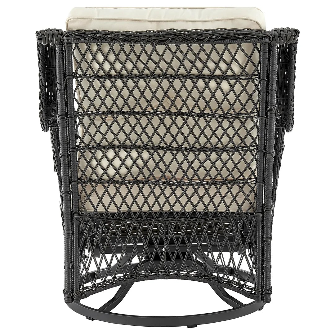 Fruttuo Swivel Steel Rattan 3-Piece Patio Conversation Set w/Cushions