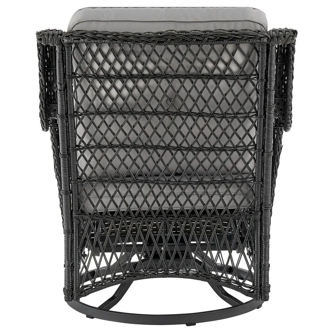 Fruttuo Swivel Steel Rattan 3-Piece Patio Conversation Set w/Cushions