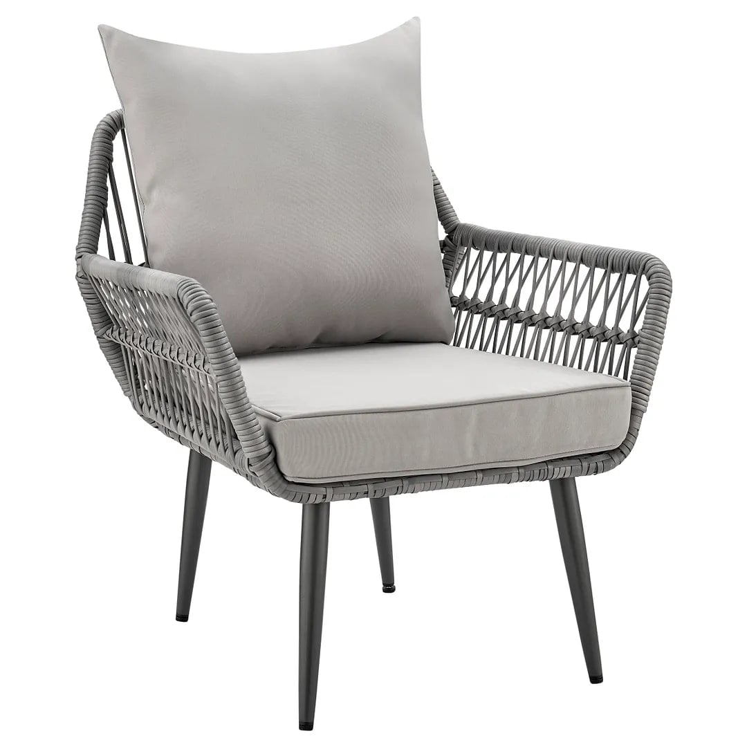 Portofino Rope Wicker 4-Piece Patio Conversation Set w/Cushions