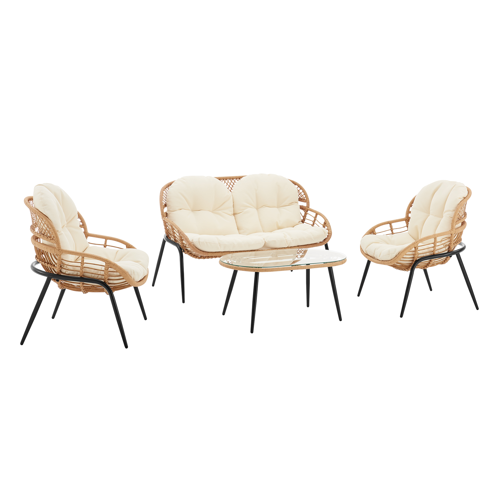 Pine 4-Piece Patio Conversation Set