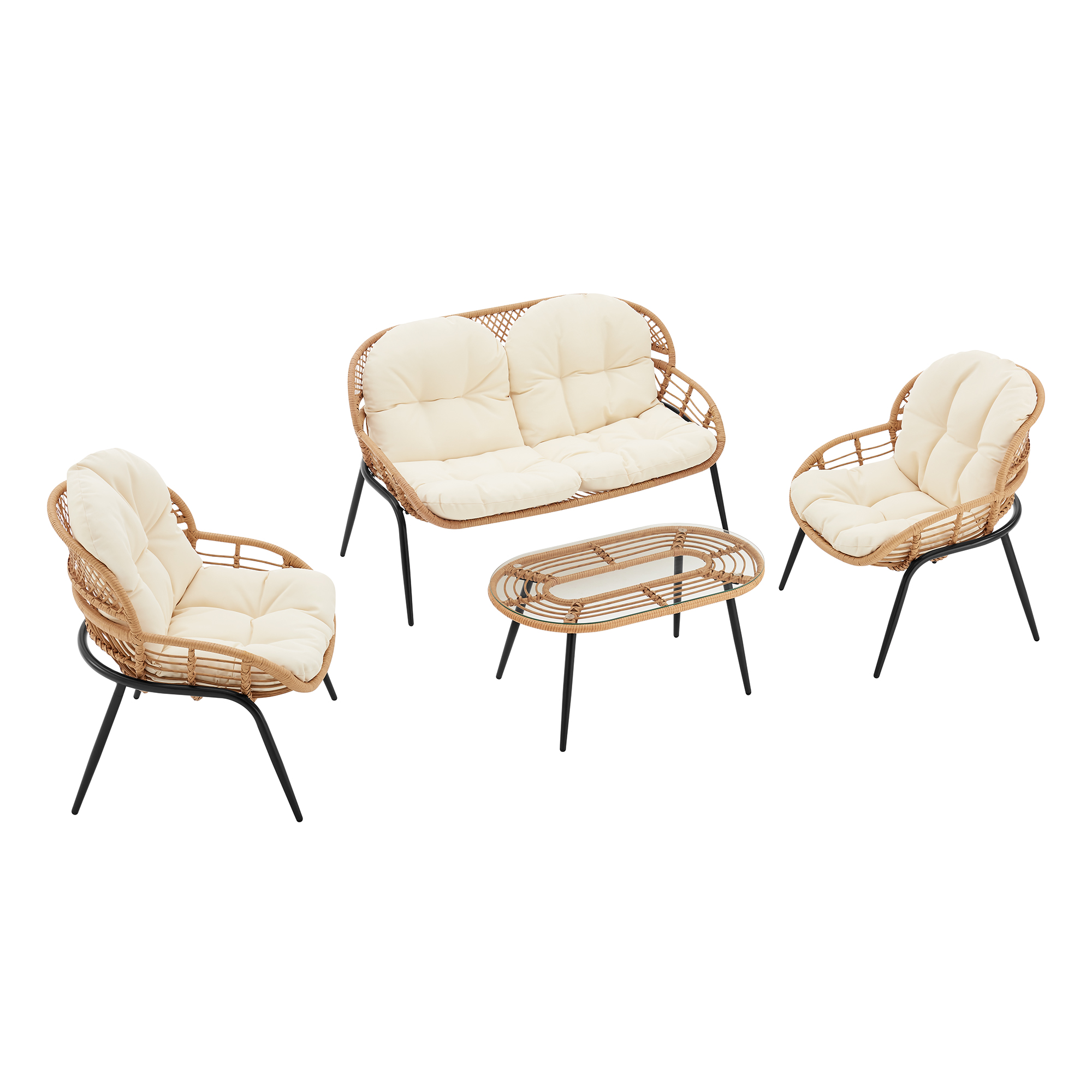 Pine 4-Piece Patio Conversation Set