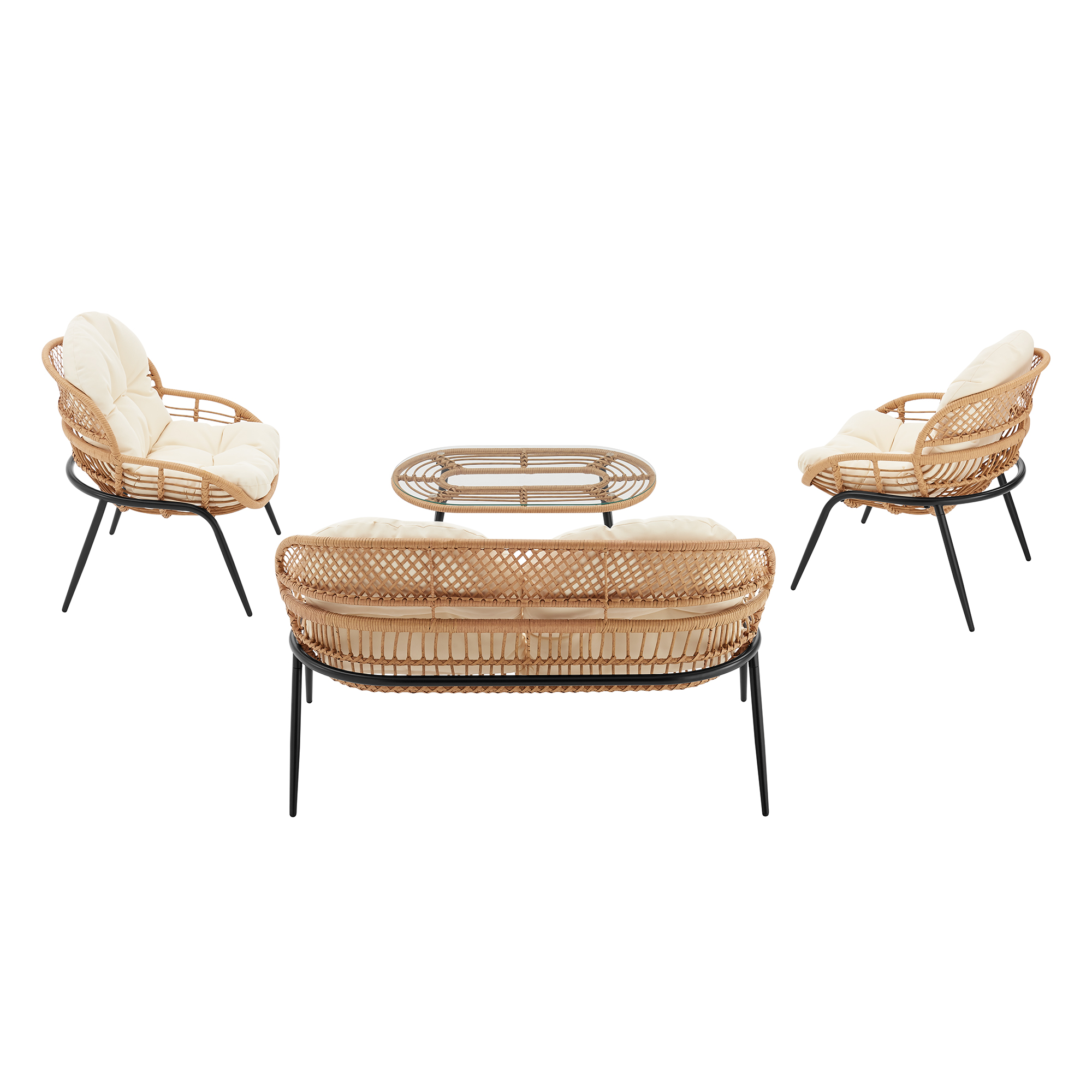 Pine 4-Piece Patio Conversation Set
